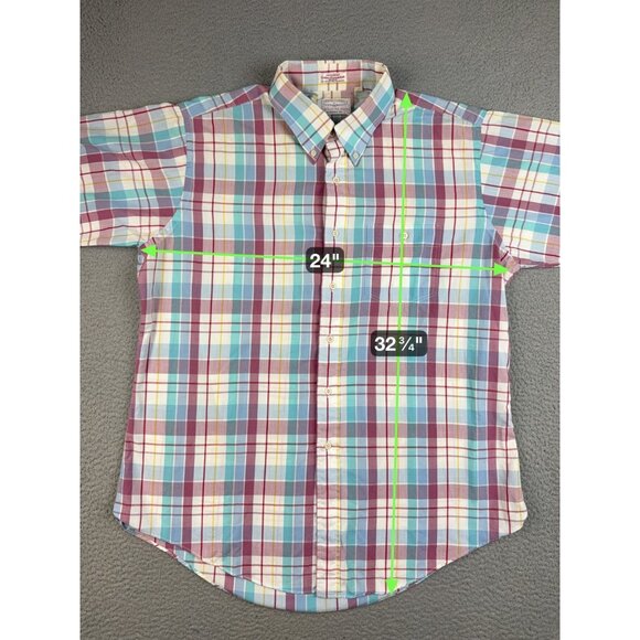 Vintage Gitman Bros Button Down Shirt Mens Extra Large Plaid Linen Cotton Blend - Picture 3 of 6